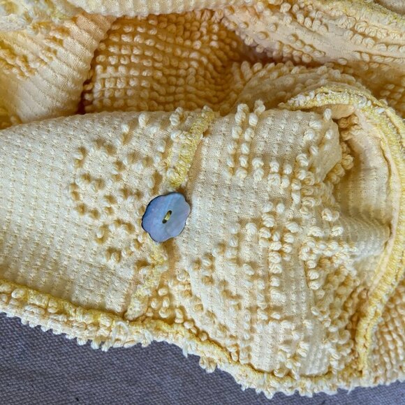 Vintage Painted Pony Woman's Cool Yellow Chenille Western Vest Sz Med - Picture 7 of 7